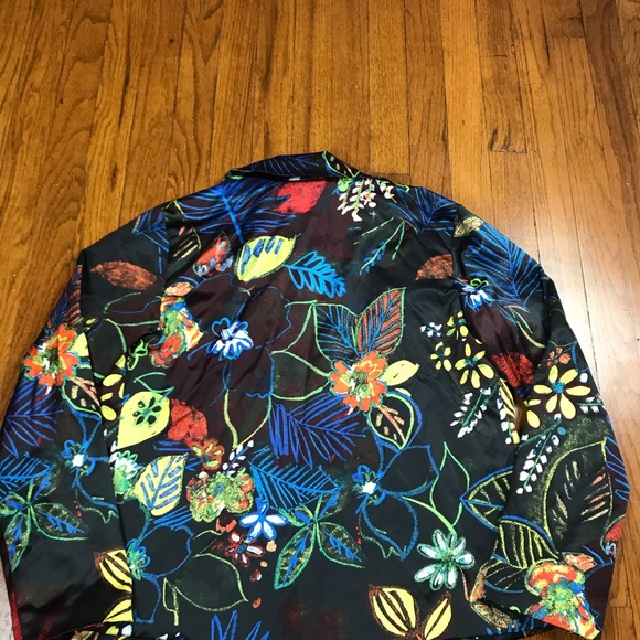 Vtg Chico's Size 1 Abstract Floral Jacket Blazer - Picture 6 of 8